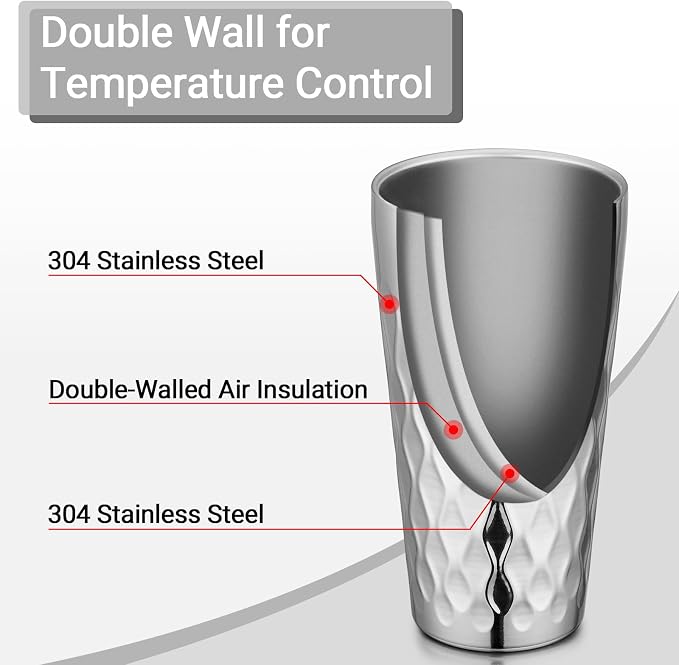 Beasea Stainless Steel Cups 19 oz, 6 Pack Large 18.6oz 550ml Stainless Steel - Image 4