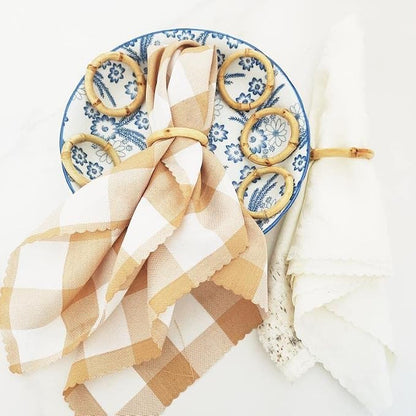 Napkin Rings Bamboo Handmade Napkin Rings Set of 6 - Image 3