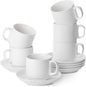 BTaT- Stackable Tea Cups and Saucers, Cappuccino Cups, British Coffee Cups by BrewToATea