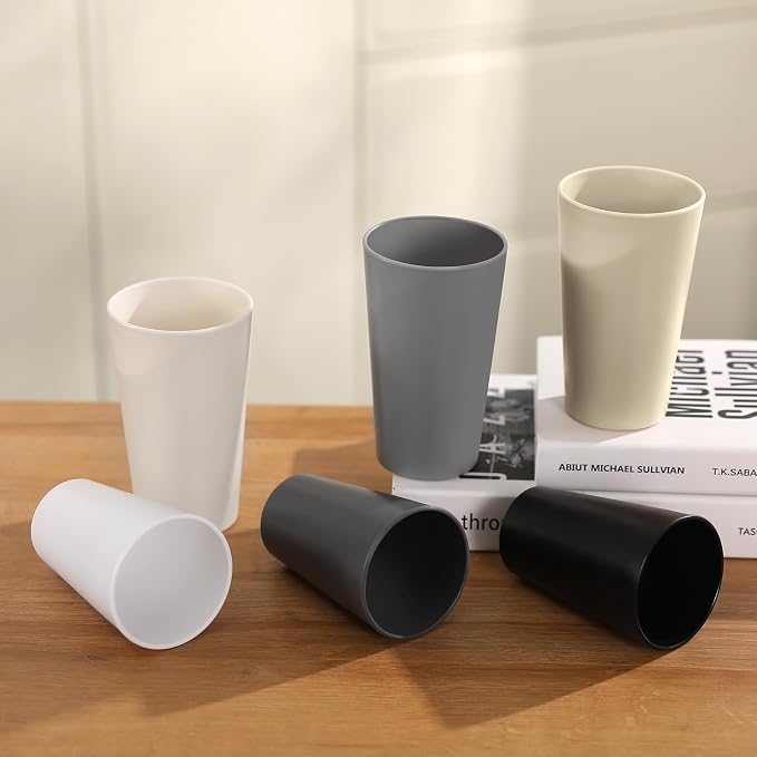 HEYCOME 24 Pcs Unbreakable Plastic Cups Set, Stackable Water Tumblers, Drinking - Image 5