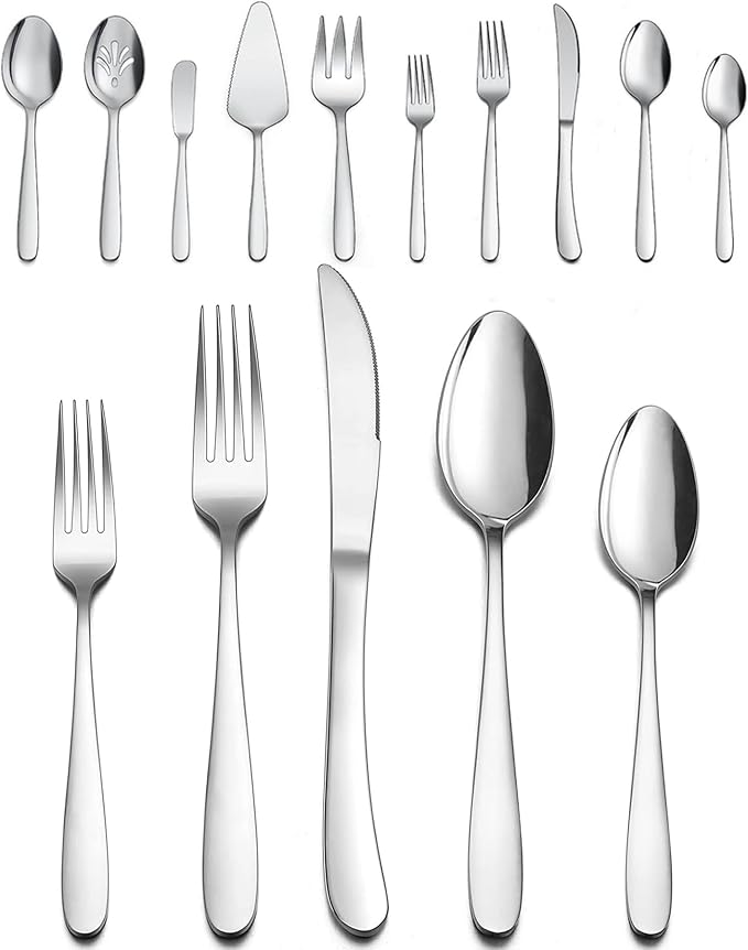 LIANYU 25-Piece Heavy Duty Silverware Set by LIANYU