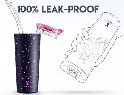 Meoky 24 oz Insulated Travel Coffee Mug: Leak Proof Lid, Plum Stardust | - Image 5