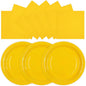 50PCS Yellow Paper Plates and Napkins, 7Inch Solid Yellow Dessert Plates | by Unknown