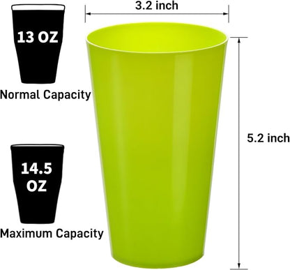 Pumtus 24 Pack Reusable Plastic Cups, 13 OZ Colorful Unbreakable Water Tumbler - Image 2