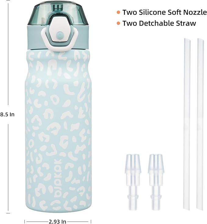 BJPKPK 18 oz Water Bottle with Straw & Handle, Insulated Stainless Flask | Leak - Image 4