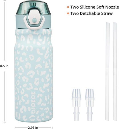 BJPKPK 18 oz Water Bottle with Straw & Handle, Insulated Stainless Flask | Leak - Image 4
