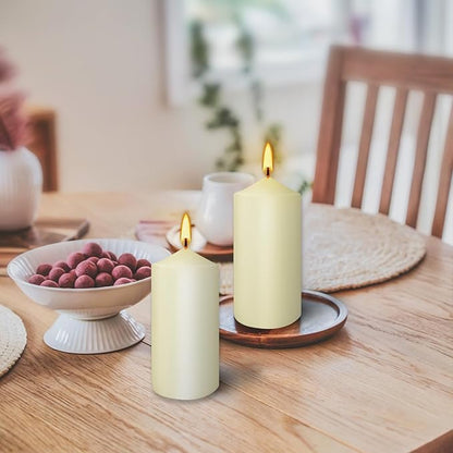 20-Piece Ivory Taper Candles (2x4 inches) | Unscented, Dripless & Smokeless | Clean-Burning Dinner Candles for Weddings, Parties, Dinner Table Decor, Home Dining, Church Ceremonies & Celebrations