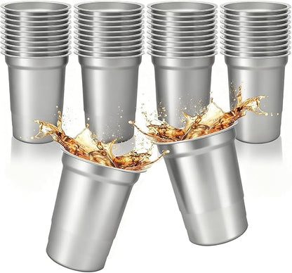 40 Pack 20 oz Aluminum Party Cups, Metal Cups Reusable Aluminum Drinking Cups by Unknown