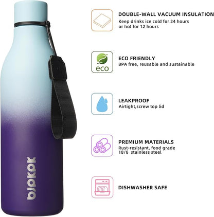 BJPKPK 25oz Insulated Water Bottle, Stainless Steel Bottle - Image 2