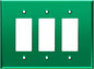 LIDER Reflective Acrylic Decorator Wall Plate, Mirrored Light Switch Plate, Plexiglass Outlet Cover, Acrylic Glass, Oversized 3-Gang 5.25" x 7.06", LWP-33O-AGR, Green