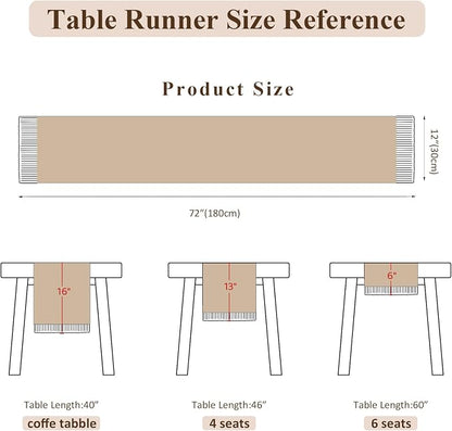 Boho Macrame Table Runner with Tassels 72in White Farmhouse Runner | Macrame - Image 3