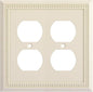 Henne Bery Sunken Pearls Heavy Duty Decorative Wall Plate Switch Plate Outlet Cover, Durable Solid Zinc Alloy (Double Duplex, Light Almond)