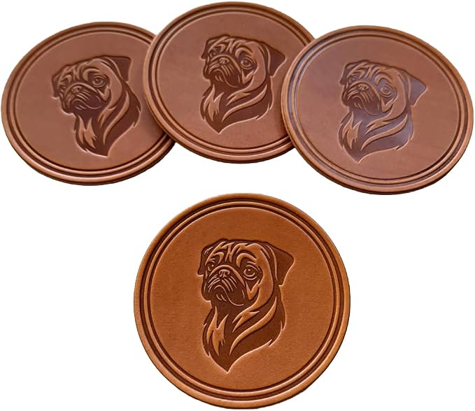 Dog Breed Leather Coasters – Premium Full Grain Table Protectors - Image 2