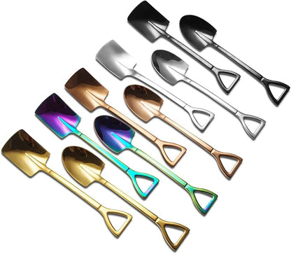 10Pcs Shovel Spoons Stainless Steel Spoon Reusable Dessert Spoons - Image 8