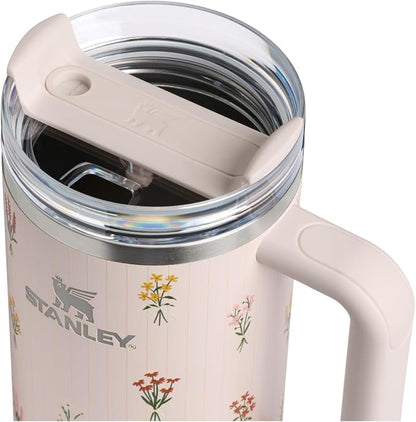 STANLEY Quencher H2.0 Flow State Tumbler, 30 oz, Rose Quartz Bouquets | Handle - Image 2
