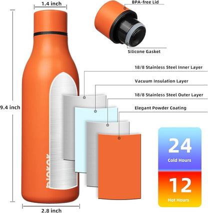 BJPKPK 18oz Insulated Water Bottle, Stainless Steel Bottle - Image 3
