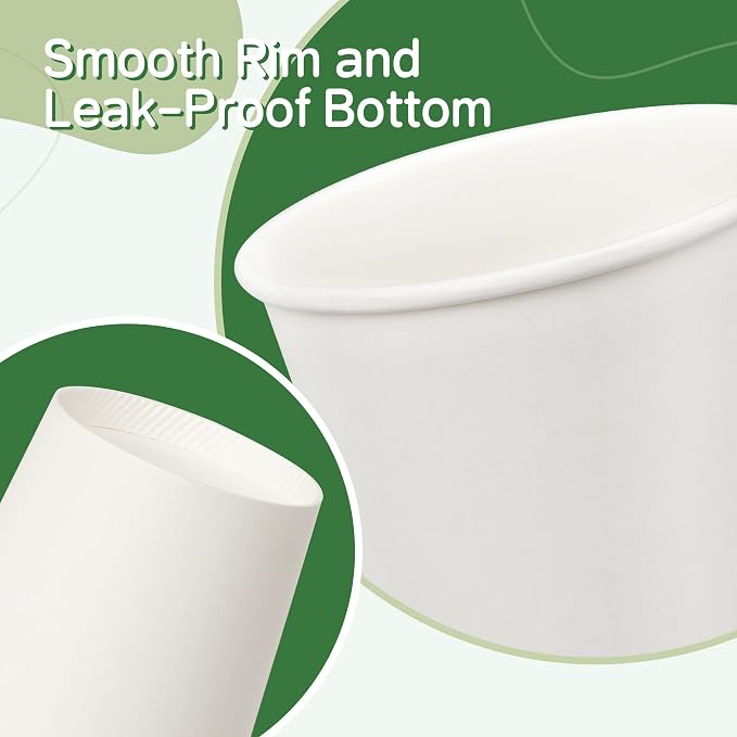 16 oz 500 Pack White Disposable Paper Coffee Cups, Hot/Cold Drink Cups - Image 3
