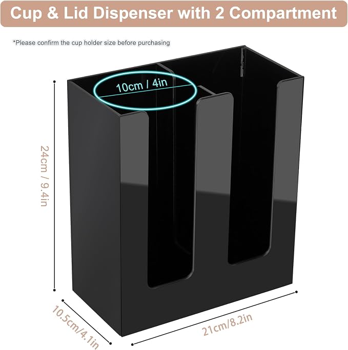 Coffee Cup Holder, Cup and Lid Organizer fits 5 to 16 oz Disposable Cups | - Image 2