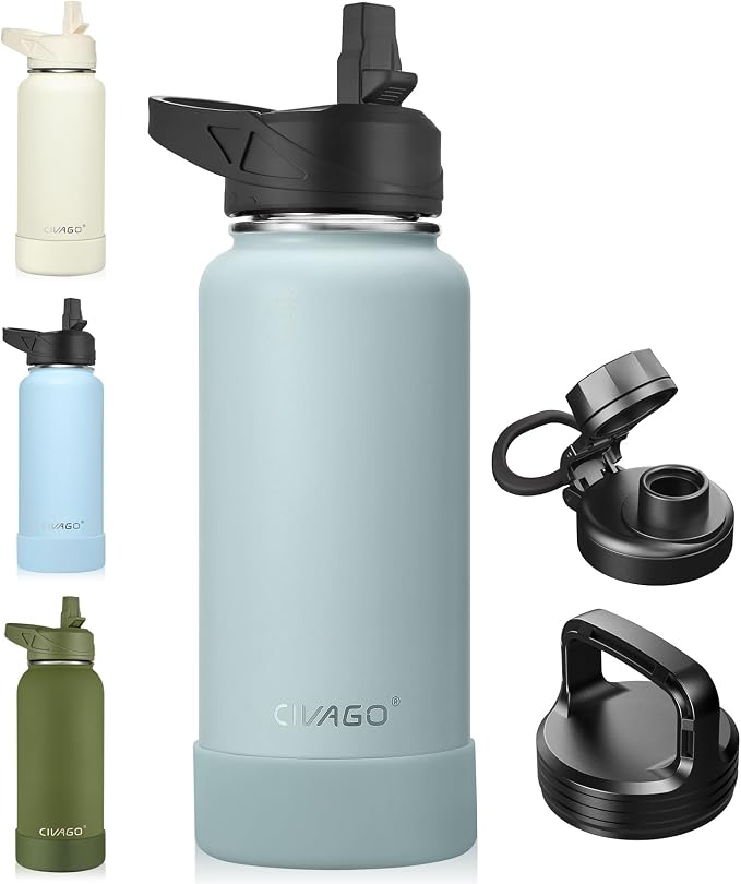 CIVAGO 32 oz Insulated Stainless Steel Water Bottle by CIVAGO