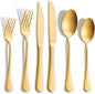 Matte Gold Silverware Set with Steak Knives, 36-Piece Stainless Steel Flatware by Joincook