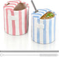 2 Pack Ceramic Coffee Mug with Sip Hole, Light Blue, Retro Hand Painted Striped by Ferrochef