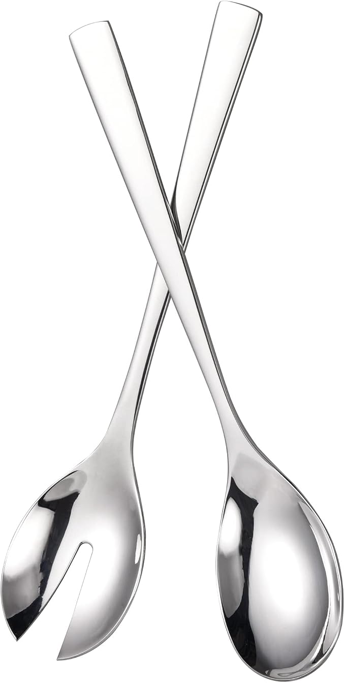 IMEEA Salad Servers 18/8 Stainless Steel Salad Serving Set Salad Fork and Spoon by IMEEA