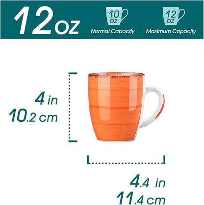 vancasso Bonita 12 Oz Coffee Mugs Set of 6, Ceramic Coffee Cups - Image 2