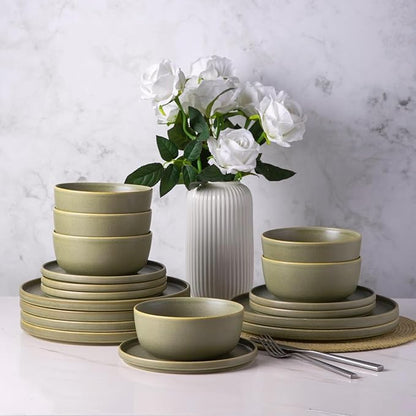 AmorArc Stoneware Dinner Plates Set of 4, 10.5 Inch Reactive Matte Glaze Ceramic Plates Set, Modern Dinnerware Dish set for Kitchen, Microwave, Dishwasher Safe
