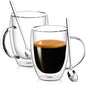 Double Wall Glass Coffee Mugs, 12 Oz Clear Coffee Mugs by FULGNU