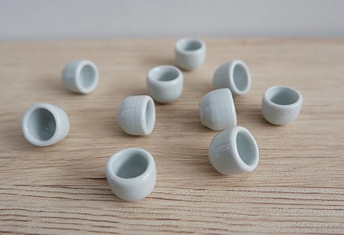 1shopforyou Mini Ceramic Japanese Style Handmade Tea Cups – Set of 10 - Image 3