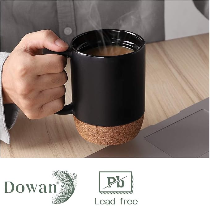 DOWAN Coffee Mugs, 15 oz Mug Set of 2, Large Ceramic Coffee Mug - Image 5