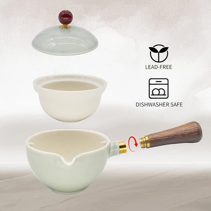 LURRIER Porcelain Chinese Gongfu Tea Set, Portable Teapot Set - Image 4