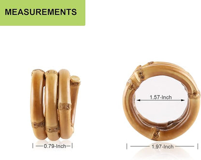 Natural Bamboo Napkin Rings Set of 6, Handmade Rattan Napkin Holder Rings - Image 3