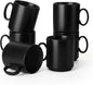 vancasso Porcelain Coffee Mugs Set of 6, 12 Oz Black Coffee Cups by vancasso