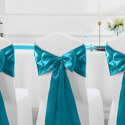 Manyshofu Teal Blue Satin Table Runner 12x108 - Image 6