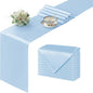 Manyshofu Baby Blue Satin Table Runner 12x72 by Manyshofu