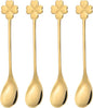PATIKIL 4pcs Coffee Spoons, Four Leaf Grass Tea Spoons 304 Stainless Steel by PATIKIL