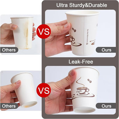 Lamosi 500 Pack 12 oz Coffee Cups, Disposable Paper Cups | Hot/Cold Beverage - Image 4