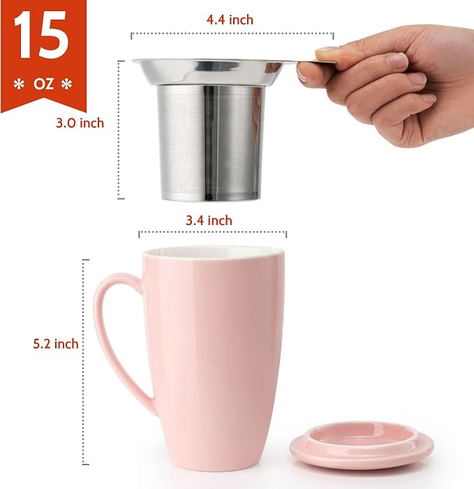 Sweese 15 OZ Porcelain Tea Mug - Image 2