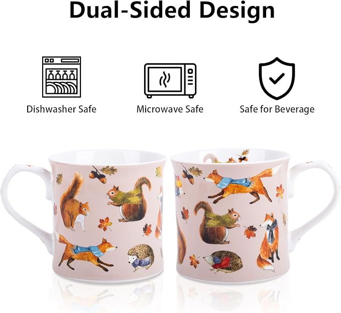 Fall Animal Coffee Mug, 12oz Ceramic Autumn Mug - Image 5