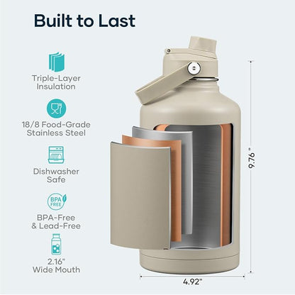 BUZIO 64 oz Insulated Stainless Steel Water Bottle - Image 4