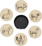 6 Pcs Farm Animals Drink Coasters by Cayiibe