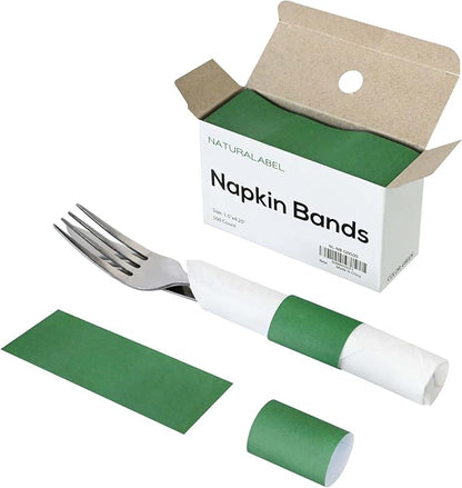 Self-Adhesive Napkin Bands, elegant table setting, by NATURALABEL