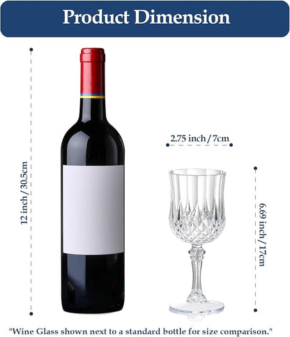XUWAIDSGN 24 Pcs 7oz Plastic Vintage Wine Glasses Drinking Glasses Unbreakable - Image 3