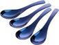 Blue Soup Spoons, Stainless Steel Polished Thick Heavy Duty Asian Rice Table by Unknown