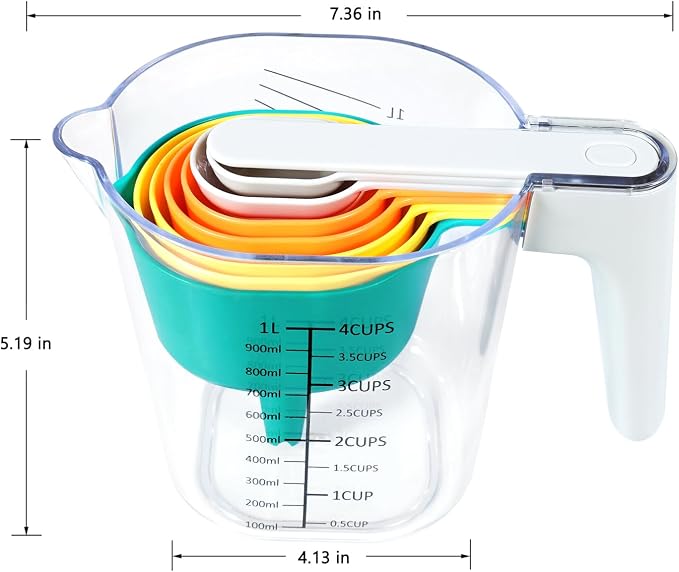 Stackable 10-Piece Measuring Cups and Spoons Set - Image 2