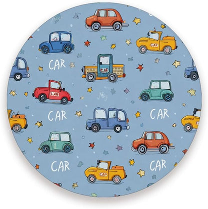 Coasters for Drinks Coaster Drink Set Decorative Coffee Table Desk Cup Mat Spring Cute Cork Bar Backing Round Home Decor Blue Cute Cars and Stars24