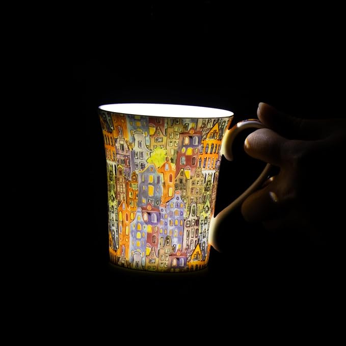 KAMMAK Bone China Coffee Mugs, 9.4oz Floral Tea Cups - Image 7