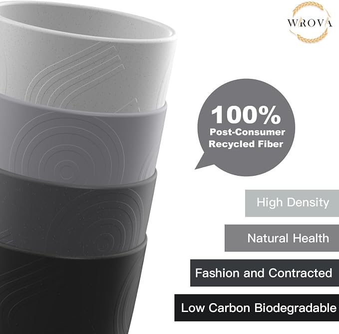 Wrova Wheat Straw Cups 8 PCS Good Alternative to Plastic Cups 12 oz Unbreakable - Image 4