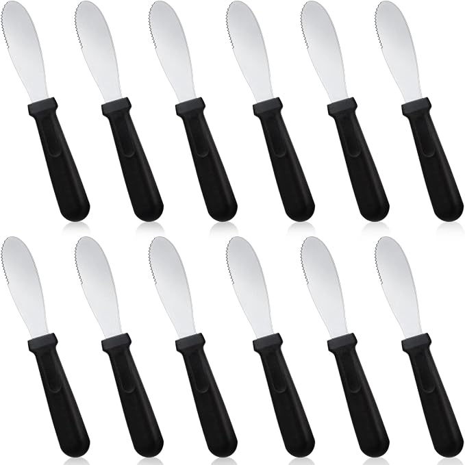 12 Pcs Butter Spreader Knives Wide Blade Stainless Steel Cheese Spreader Knife by Cunno